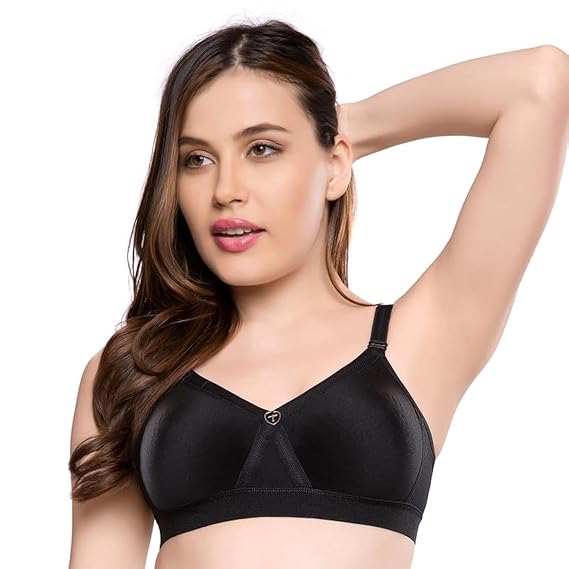 TRYLO Women's Cotton Non-Padded Wire-Free Casual Full Coverage Bra
